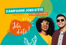 Affiche campagne jobs d'été 2023 par le réseau information jeunesse