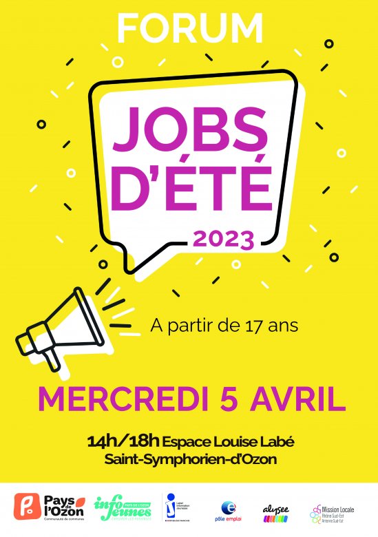 Affiche forum jobs d'été Saint-Symphorien-d'Ozon le 5 avril 2023