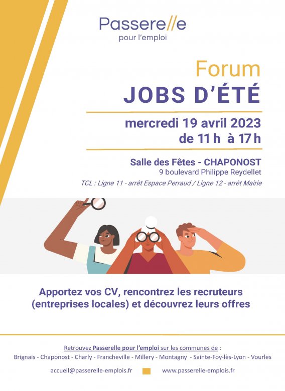 Affiche forum jobs d'été Chaponosot 19 avril 2023