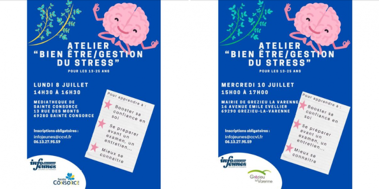 affiche Ateliers bien-être et gestion du stress - info-jeunes CCVL