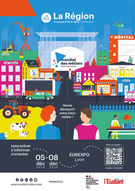 Affiche du Mondial des Métiers, du 5 au 8 décembre 2024, Lyon eurexpo